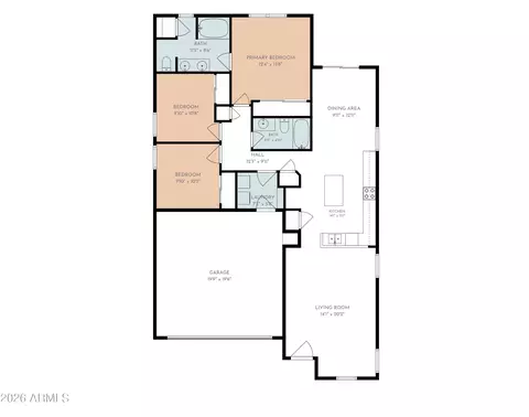 Floorplan - 3742 E Jasper Dr, Gilbert, AZ 85296 photo 2 of 2