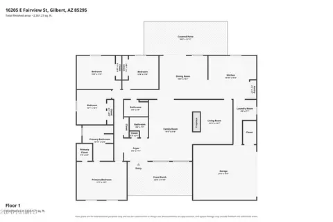 Floorplan - 16205 E Fairview St, Gilbert, AZ 85295 photo 1 of 1