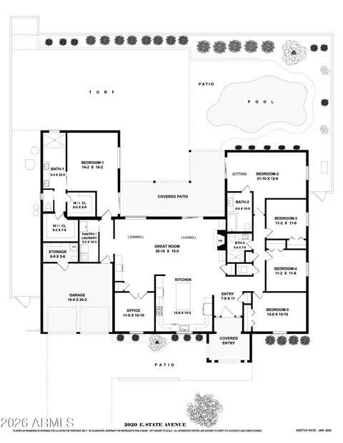 Floorplan - 2020 E State Ave, Phoenix, AZ 85020 photo 3 of 4