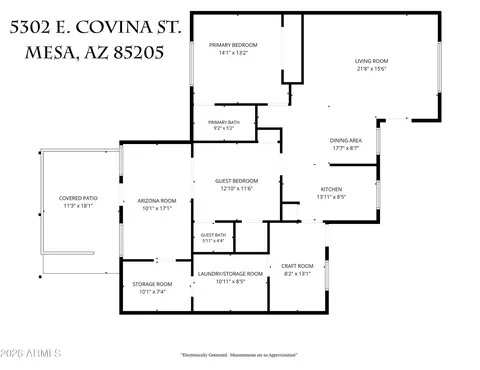 Floorplan - 5302 E Covina Rd, Mesa, AZ 85205 photo 1 of 1