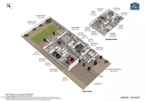 Floorplan - 3871 E Harrison St, Gilbert, AZ 85295 photo 2 of 2