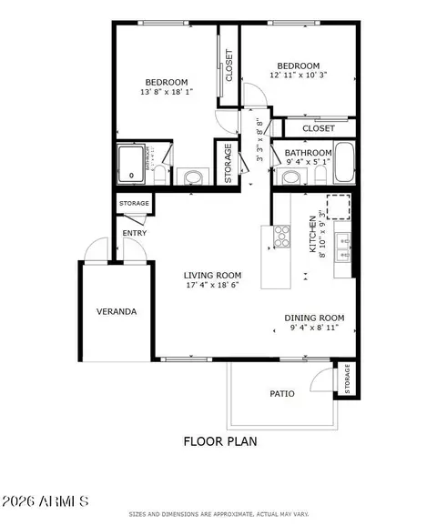 Floorplan - 5525 E Thomas Rd #C4, Phoenix, AZ 85018 photo 1 of 1
