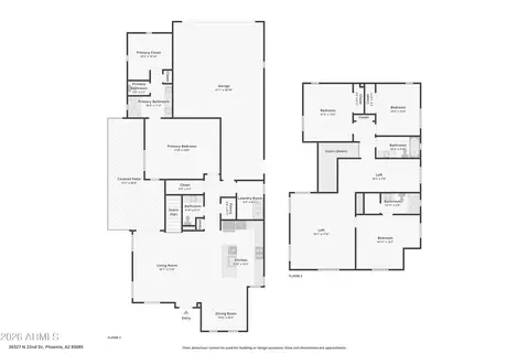 Floorplan - 26327 N 22nd Dr, Phoenix, AZ 85085 photo 1 of 2