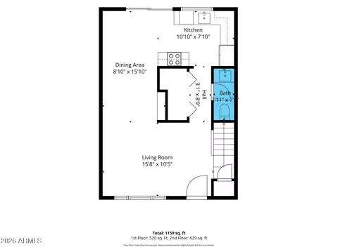 Floorplan - 415 E Redmon Dr, Tempe, AZ 85283 photo 1 of 3