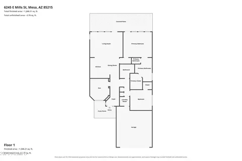 Floorplan - 6245 E Mills St, Mesa, AZ 85215 photo 1 of 1