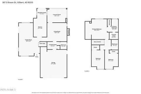 Floorplan - 307 S Ocean Dr, Gilbert, AZ 85233 photo 1 of 3