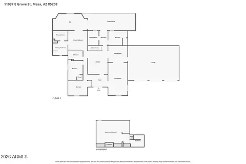 Floorplan - 11037 E Grove St, Mesa, AZ 85208 photo 1 of 3