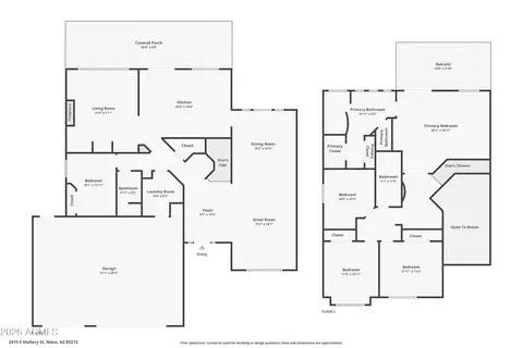 Floorplan - 2415 E Mallory St, Mesa, AZ 85213 photo 2 of 2