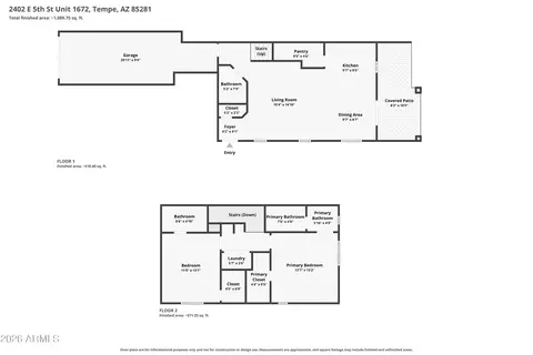 Floorplan - 2402 E 5th St #1672, Tempe, AZ 85288 photo 2 of 2
