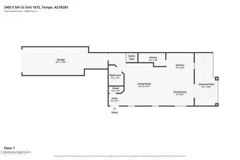 Floorplan - 2402 E 5th St #1672, Tempe, AZ 85288 photo 1 of 2