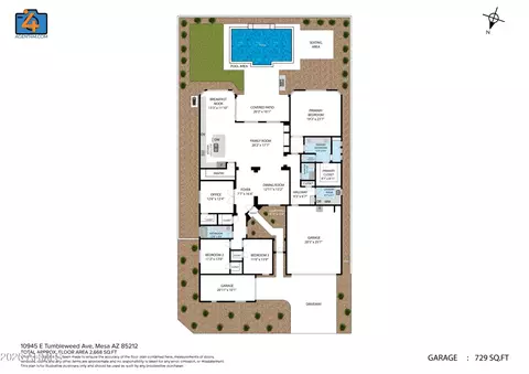 Floorplan - 10945 E Tumbleweed Ave, Mesa, AZ 85212 photo 2 of 2