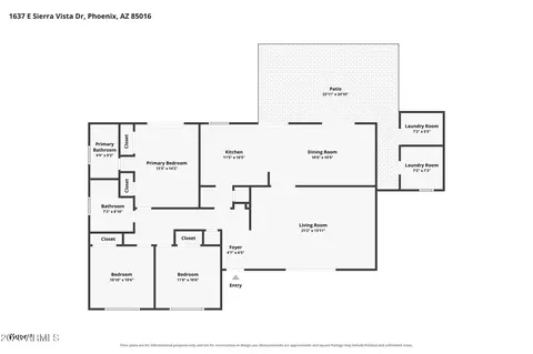 Floorplan - 1637 E Sierra Vista Dr, Phoenix, AZ 85016 photo 1 of 1
