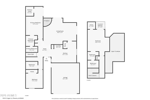 Floorplan - 1915 E Linger Ln, Phoenix, AZ 85020 photo 2 of 2