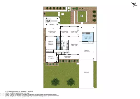 Floorplan - 629 S Edgewater Dr, Mesa, AZ 85208 photo 1 of 2