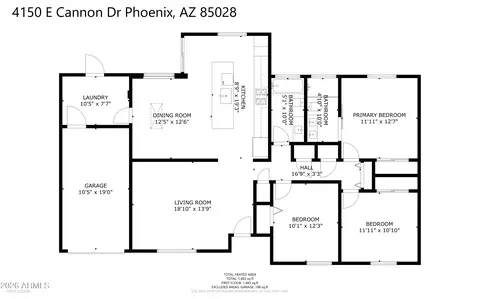 Floorplan - 4150 E Cannon Dr, Phoenix, AZ 85028 photo 1 of 1