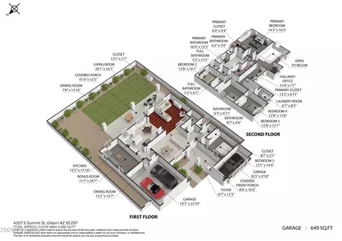 Floorplan - 4307 S Summit St, Gilbert, AZ 85297 photo 2 of 6