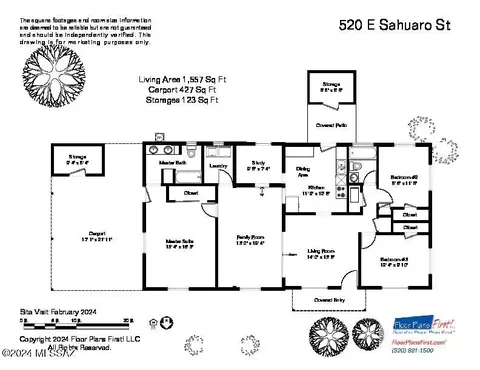 Floorplan - 520 E Sahuaro St, Tucson, AZ 85705 photo 1 of 1