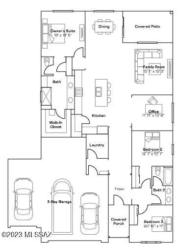 Floorplan - 17646 S Ridgerunner Dr, Vail, AZ 85641 photo 1 of 1