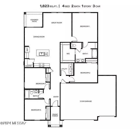 Floorplan - 686 W Wilkinson St, Vail, AZ 85641 photo 1 of 5