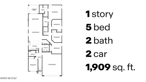 Floorplan - 9739 E Gray Hawk Dr, Tucson, AZ 85730 photo 1 of 1