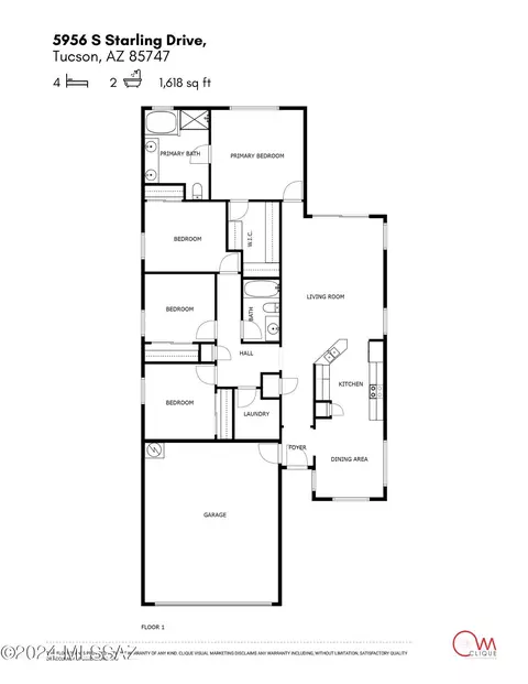 Floorplan - 5956 S Starling Dr, Tucson, AZ 85747 photo 1 of 1