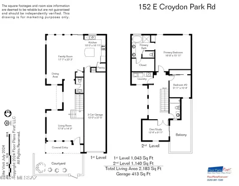 Floorplan - 152 E Croydon Park Rd, Tucson, AZ 85704 photo 1 of 1