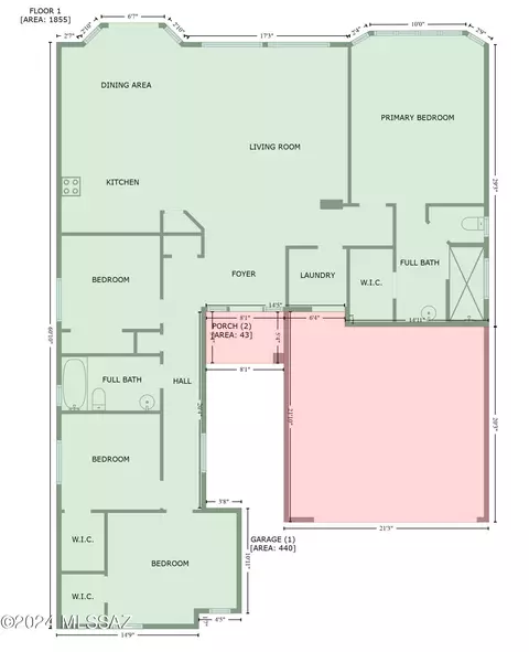 Floorplan - 7638 E Picket Fence Ln, Tucson, AZ 85756 photo 1 of 1