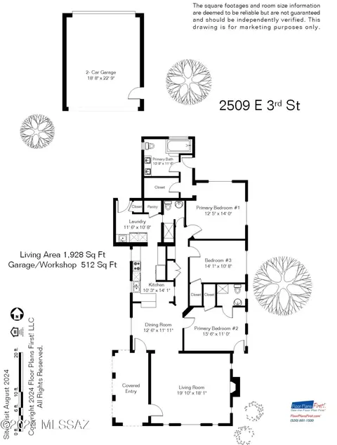 Floorplan - 2509 E 3rd St, Tucson, AZ 85716 photo 1 of 1