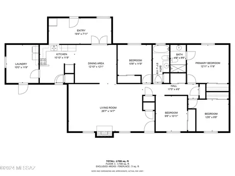 Floorplan - 7602 E 45th St, Tucson, AZ 85730 photo 1 of 1