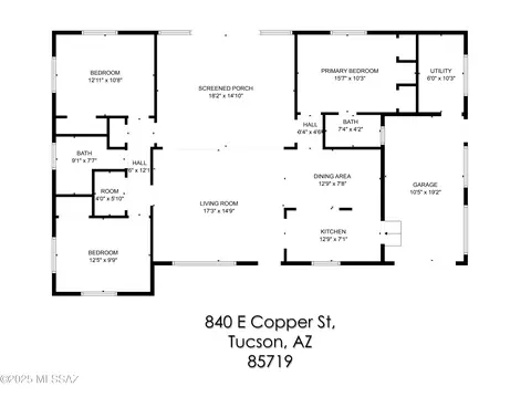 Floorplan - 840 E Copper St, Tucson, AZ 85719 photo 1 of 1