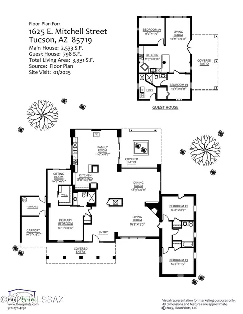 Floorplan - 1625 E Mitchell St, Tucson, AZ 85719 photo 1 of 2