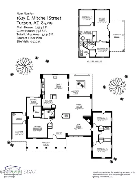 Floorplan - 1625 E Mitchell St, Tucson, AZ 85719 photo 2 of 2