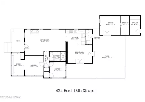 Floorplan - 424 E 16th St, Tucson, AZ 85701 photo 1 of 1