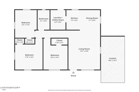 Floorplan - 2249 E 19th St, Tucson, AZ 85719 photo 1 of 1