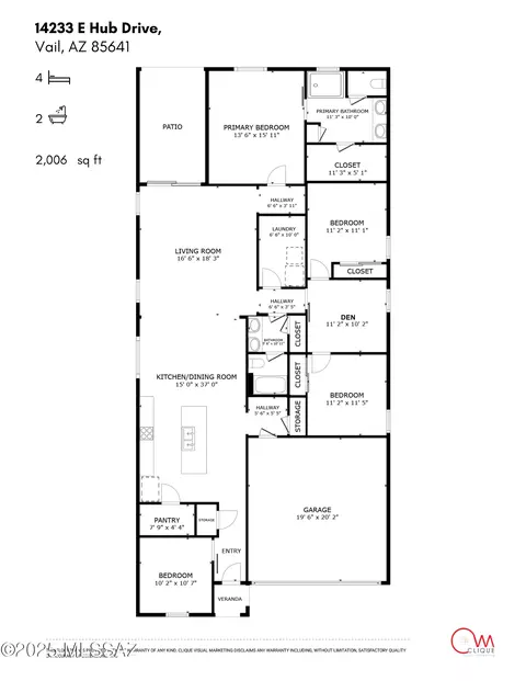 Floorplan - 14233 E Hub Dr, Vail, AZ 85641 photo 1 of 1