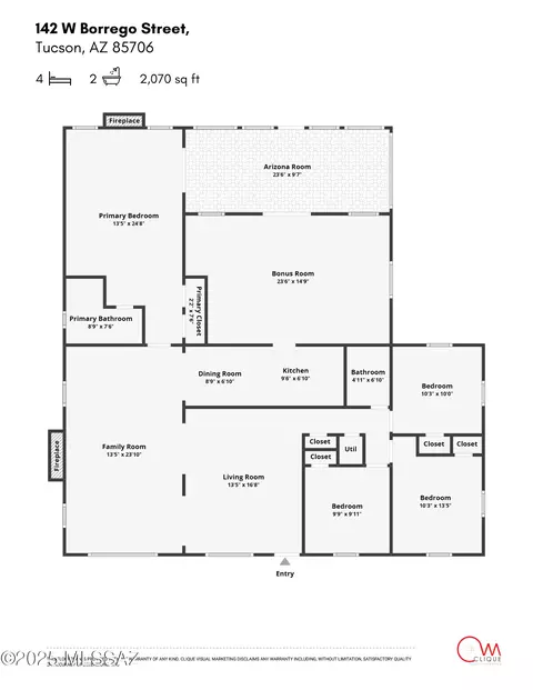 Floorplan - 142 W Borrego St, Tucson, AZ 85706 photo 1 of 1