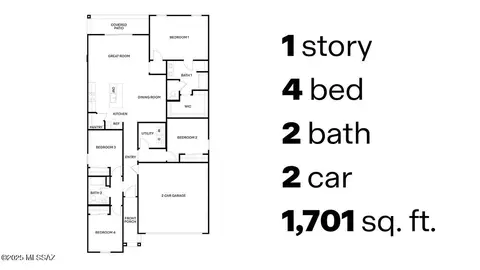 Floorplan - 9840 E Gray Hawk Dr, Tucson, AZ 85730 photo 1 of 1