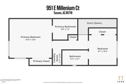Floorplan - 951 E Millenium Ct, Tucson, AZ 85719 photo 2 of 6
