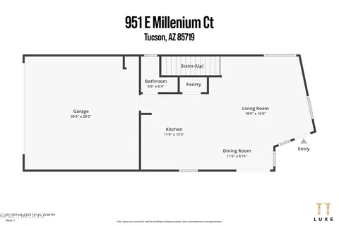 Floorplan - 951 E Millenium Ct, Tucson, AZ 85719 photo 5 of 6