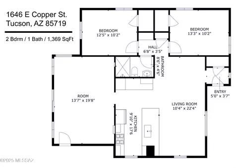 Floorplan - 1646 E Copper St, Tucson, AZ 85719 photo 1 of 2