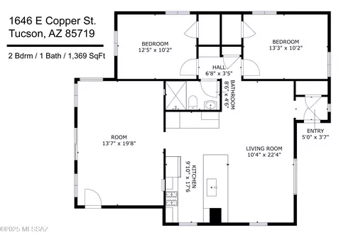 Floorplan - 1646 E Copper St, Tucson, AZ 85719 photo 2 of 2