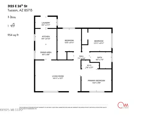 Floorplan - 3125 E 26th St, Tucson, AZ 85713 photo 1 of 1