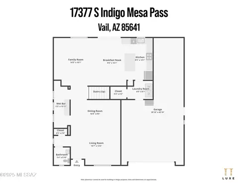 Floorplan - 17377 S Indigo Mesa Pass, Vail, AZ 85641 photo 2 of 3