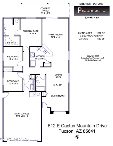 Floorplan - 512 E Cactus Mountain Dr, Vail, AZ 85641 photo 2 of 2