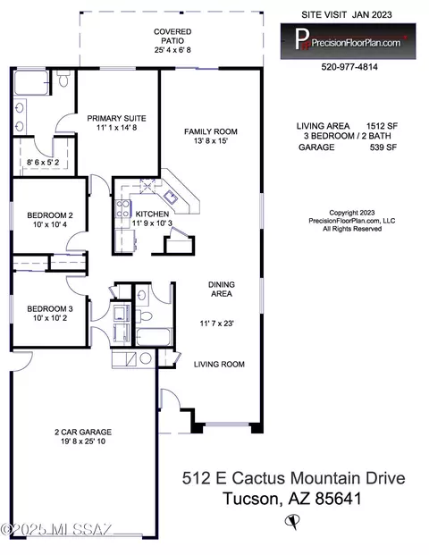 Floorplan - 512 E Cactus Mountain Dr, Vail, AZ 85641 photo 1 of 2