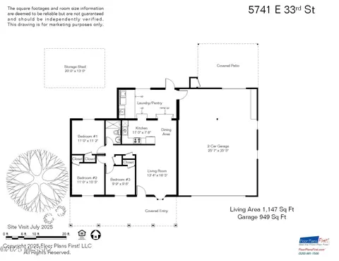 Floorplan - 5741 E 33rd St, Tucson, AZ 85711 photo 1 of 1