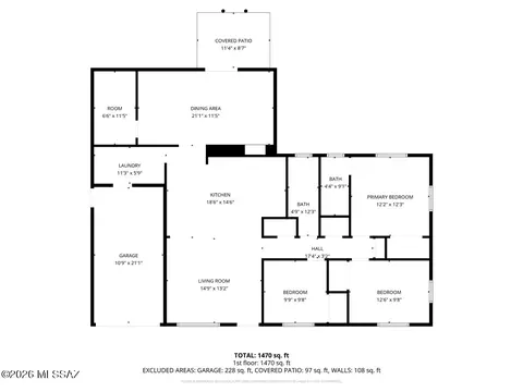 Floorplan - 6162 E 16th St, Tucson, AZ 85711 photo 1 of 1
