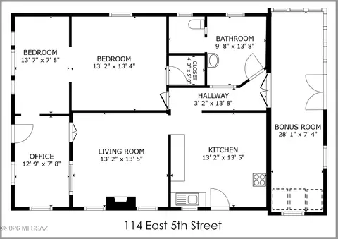Floorplan - 114 E 5th St, Tucson, AZ 85705 photo 1 of 1