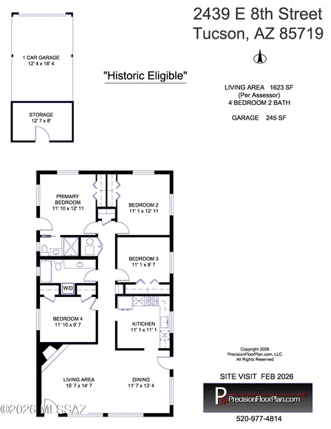 Floorplan - 2439 E 8th St, Tucson, AZ 85719 photo 2 of 2