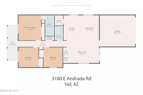 Floorplan - 3180 E Andrada Rd, Vail, AZ 85641 photo 1 of 1